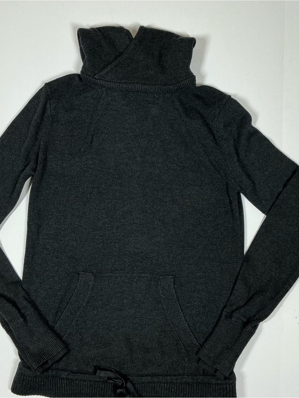 Lulu's Dark Charcoal Cowl Neck Pullover Sweater